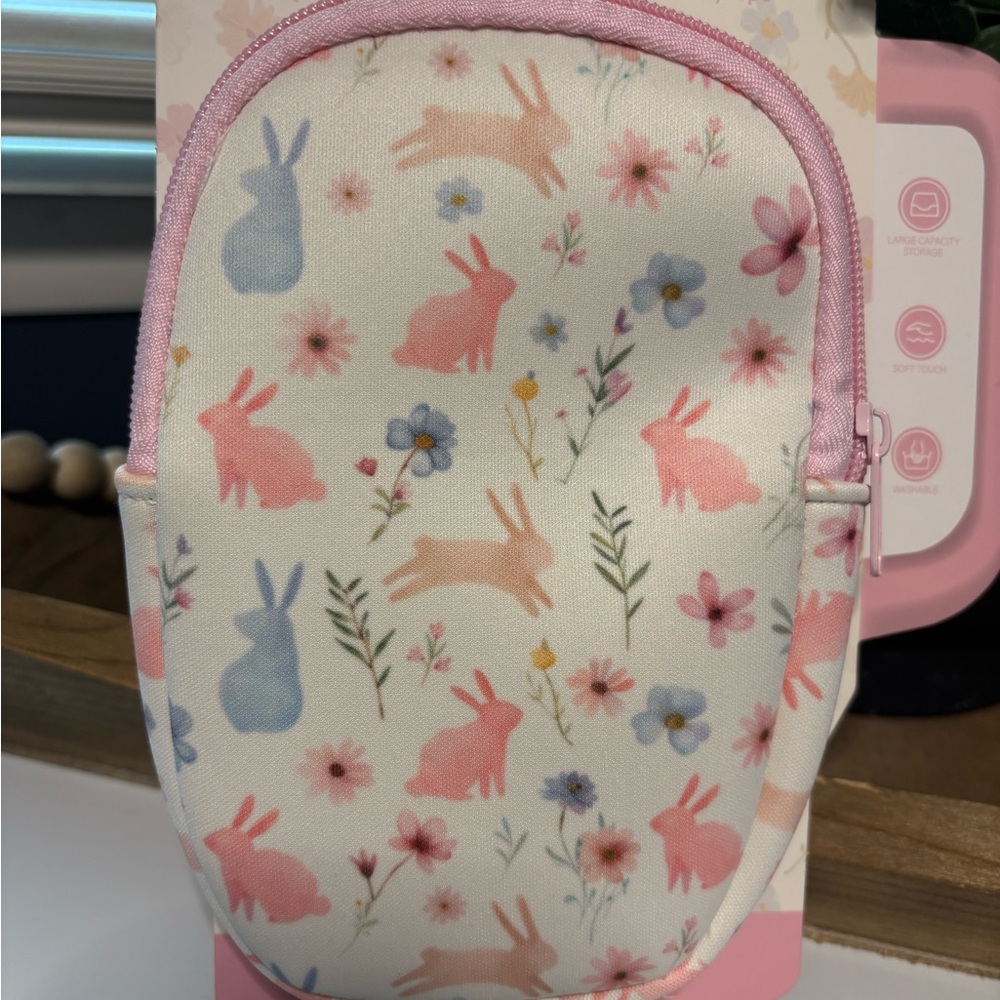 Cute pink bunny water bottle pouch #bunny #kawaii #pastel